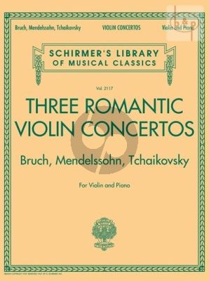3 Romantic Violin Concertos Bruch-Mendelssohn- Tchaikovsky for Violin and Piano