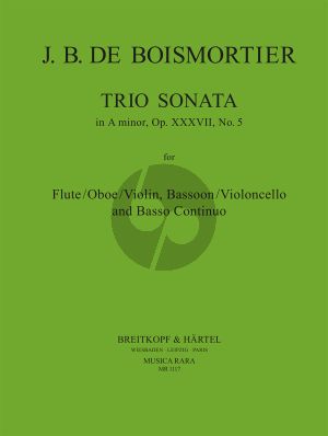 Boismortier Trio Sonata a-minor Op.37 No.5 Flute [Oboe/Vi.]- Bassoon[Violonc.]-Bc (Score/Parts) (Dazeley)