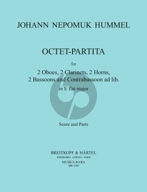 Hummel Octet-Partita E-flat Major 2 Oboes- 2 Clarinets- 2 Bassoons- 2 Horns and Contrabassoon ad Lib. (Parts) (Roger Hellyer)
