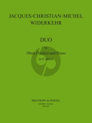 Widerkehr Duo Sonata e-minor Oboe (or Violin)-Piano (edited J.Brown)