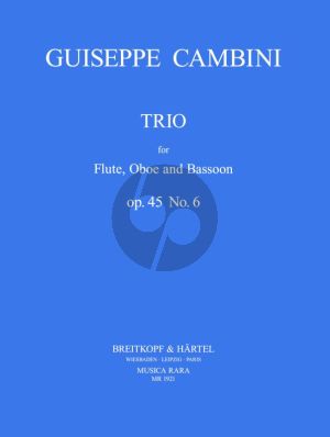 Cambini Trio Op.45 No.6 Flute-Oboe and Bassoon (Score/Parts) (Himie Voxman)