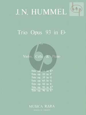 Hummel Trio E-flat Major Op.93 Violin-Violoncello-Piano
