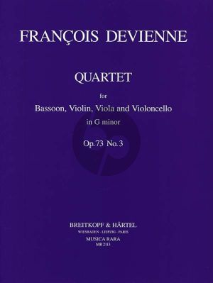 Devienne Quartet g-minor Op.73 No.3 (Bassoon and Strings Parts Only) (edited by John Paul Newhill)