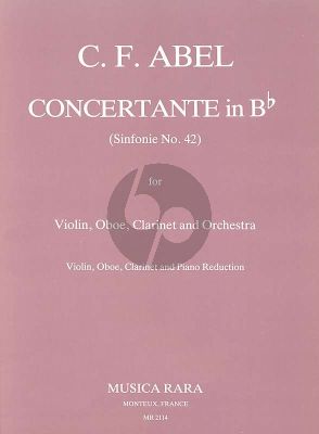 Abel Concertante B-flat Major (Sinfonia No.42) (Oboe-Clarinet[Bb]-Violin-Piano) (Richard Hervig and Himie Voxman)