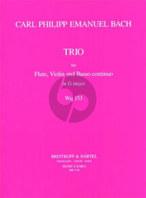 Bach Triosonata G-Major Wq 153 Flute-Violin-Bc (Cecil Hill)