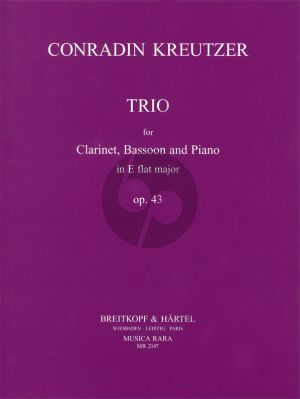 Kreutzer Trio E-flat major Op.43 Clarinet-Bassoon and Piano (Score/Parts) (Ronald Tyree)