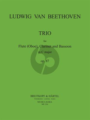 Beethoven Trio C-major Op.87 Flute (Oboe)-Clarinet and Bassoon (Score/Parts) (transcr. by John P. Newhill)