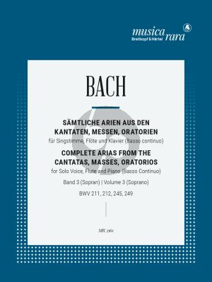 Bach Complete Arias from the Cantatas, Masses, Oratorios Vol. 3 Soprano-Flute and Bc (Score/Parts) (edited by Sven Hansell and Richard Hervig)
