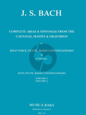 Bach Complete Arias from the Cantatas, Masses, Oratorios Vol. 5 Alto-Flute and Bc (Score/Parts) (edited by Sven Hansell and Richard Hervig)