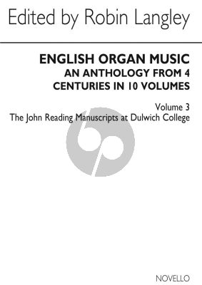 Anthology of English Organ Music Vol. 3 (The John Reading Manuscripts at Dulwich College) (edited by Robin Langley)