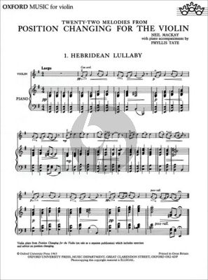 Mackay Position Changing for the Violin (LET OP DIT IS DE PIANOBEGELEIDING) (22 Melodies)