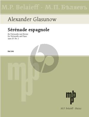 Glazunov Serenade Espagnole Op.20 No.2 A-major Violoncello-Piano