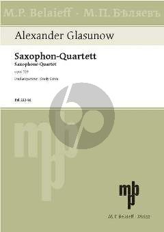 Glazunov Quartett B-dur Op. 109 4 Saxophonen (SATBar) (Stimmen)