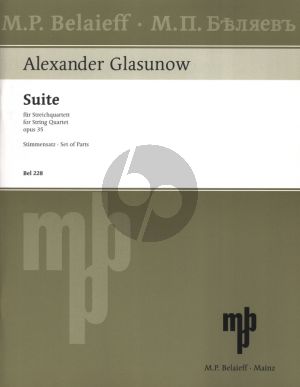 Glazunow Suite C Dur Op.35 (1887/1891) Streichquartett (Stimmen)