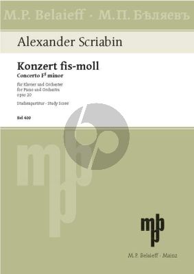 Scriabin Concerto F-sharp minor Op. 20 Piano and Orchestra (Study Score)