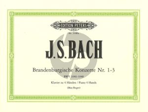 Bach Brandenburgische Konzerte Vol.1 Nos.1 - 3 for Piano 4 Hands (Bearbeitet von Max Reger)