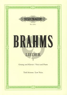 Brahms Lieder vol.1 - 51 Ausgewahlte Lieder fur Tiefe Stimme und Klavier (Herausgegeben von Max Friedlaender)