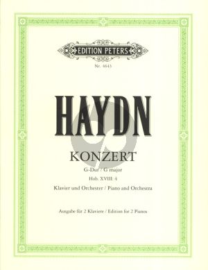 Haydn Konzert G dur Hob.XVIII:4 Klavier und Orchester Ausgabe 2 Klaviere (Herausgegeben von Bruno Hinze-Reinhold)