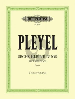 Pleyel 6 Kleine Duos Op.8 2 Violas (Ferdinand David/Arnold Matz/Carl Hermann)