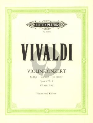 Vivaldi Konzert G-dur Op.3 No.3 RV 310 Violin-Piano (Thiemann-Gerdes)