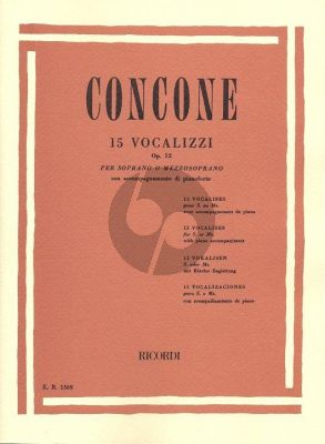 Concone 15 Vocalises Op.12 Soprano - Mezzosoprano