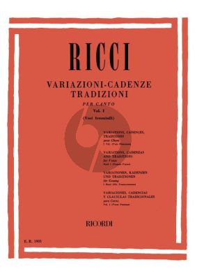 Ricci Variazione Cadenzas Traditions Vol.1 (Female Voices)