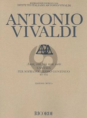 Vivaldi Aure voi piu non siete RV 652- Cantata for Soprano Voice and Bc