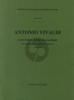 Vivaldi Concerto D major F.III n.16 Violonccello-Strings-Cembalo