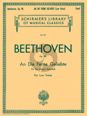 Beethoven An die Ferne geliebte - To the Distant Beloved Op.98 for Low Voice and Piano (German/English) (Krehbiel)