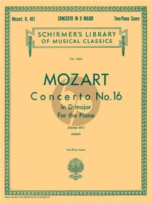Concerto No. 16 in D Major KV 451 Ed. 2 Pianos