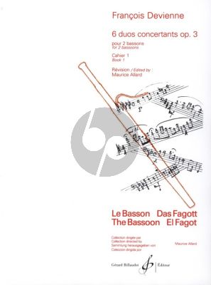 Devienne 6 Duos Concertantes Op. 3 Vol. 1 No. 1 - 3 2 Bassons (Score) (Allard)