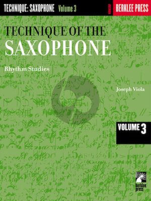 Viola Technique of the Saxophone Vol.3 Rhythm Studies