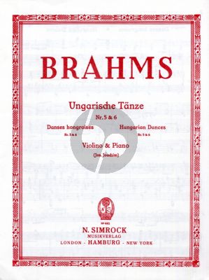 Brahms Ungarische Tanze No. 5 - 6 Violine und Klavier (Joseph Joachim)