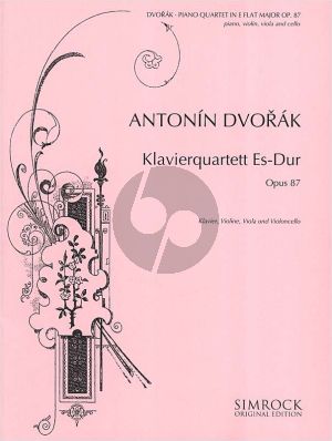 Dvorak Quartet E-flat major Op.87 Piano-Violin-Viola-Violoncello (Score/Parts)