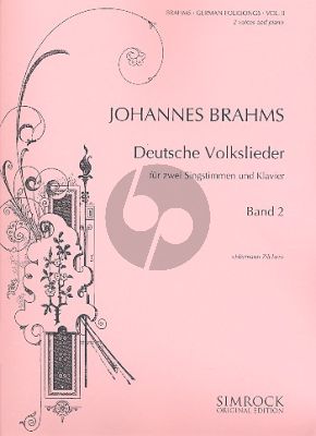 Brahms Deutsche Volkslieder Vol.2 2 Singstimmen(Frauen- und eine Männerstimme)-Klavier