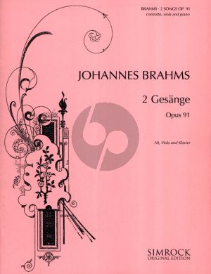 Brahms 2 Songs Op. 91 Alto Voice-Viola-Piano (german-english-french)