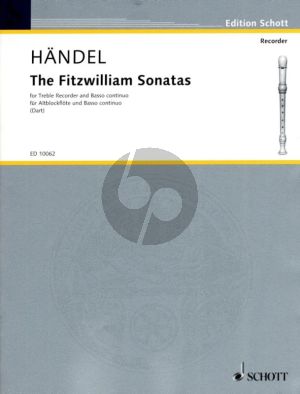 Handel The Fitzwilliam Sonatas for Treble Recorder and Bc (Edited by Thurston Dart)