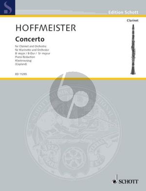 Hoffmeister Concerto B-flat Clarinet and Orchestra (piano reduction) (Alison A. Copland)