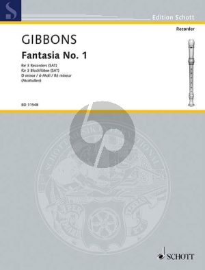 Gibbons Fantasia No. 1 C-major 3 Recorders (SAT) (Score) (Elli McMullen)