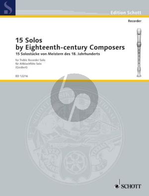 15 Solos by 18th.Century Composers for Treble Recorder (Giesbert)