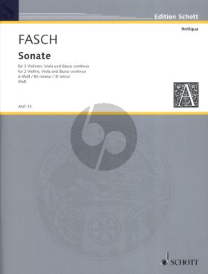 Fasch Sonate d moll 2 Violinen, Viola und Bc (Herausgegeben von Hugo Ruf) (Partitur und Stimmen)