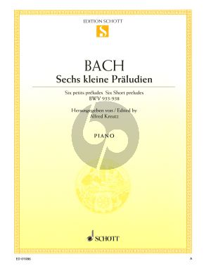 Bach 6 Kleine Praludien BWV 933 - 938 Klavier