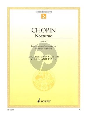 Chopin Nocturne Es dur Op.9 No.2 fur Violine und Klavier (Bearbeitet von Friedrich Hermann)