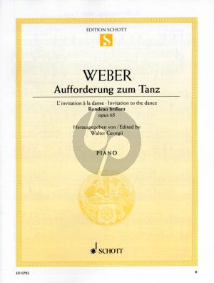 Weber Aufforderung zum Tanz Op.65 Klavier (Rondeau Brillant) (Walter Georgii)