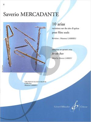 Mercadante 10 Arias pour Flute seule (Variations sur des Airs d'Operas)