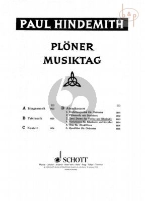 Hindemith Abendkonzert (2 Duette) Violine und Klarinette