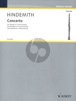 Hindemith Concerto (1947) for Clarinet in A and Piano (Piano Reduction)