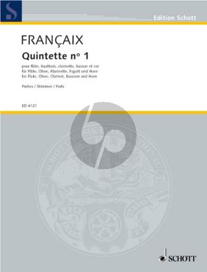 Francaix Quintette No.1 Flute-Oboe-Clar. in A-Horn-Bassoon (1948) (Parts)