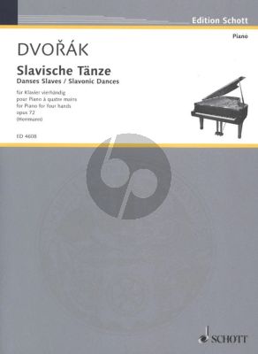 Dvorak Slawische Tanze Op.72 Vol.1 No.1-4 fur Klavier zu 4 Hande (Herausgeber Kurt Herrmann)