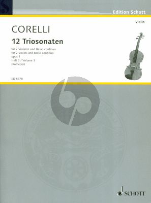 Corelli 12 Triosonaten Op.1 Vol.3 No.7-9 fur 2 Violinen und Bc Violoncello (Viola da gamba) ad libitum (Herausgeber Walter Kolneder)